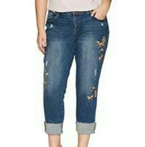 Democracy distressed  embroidered jeans 24w
